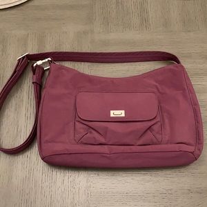 Plum shoulder purse